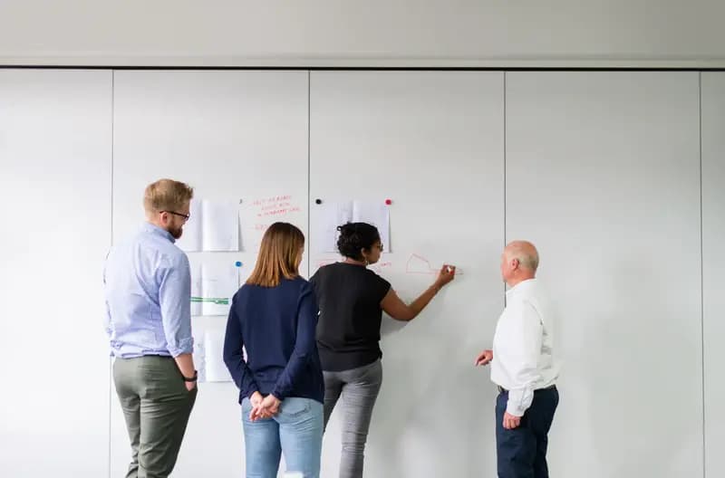 People outlining a business plan